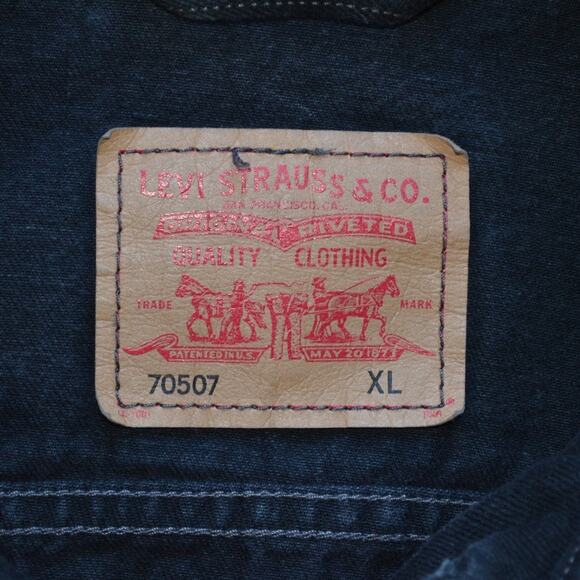 Levi's Denim Jean Trucker Jacket Black Size XL Style 70507 - Picture 3 of 4